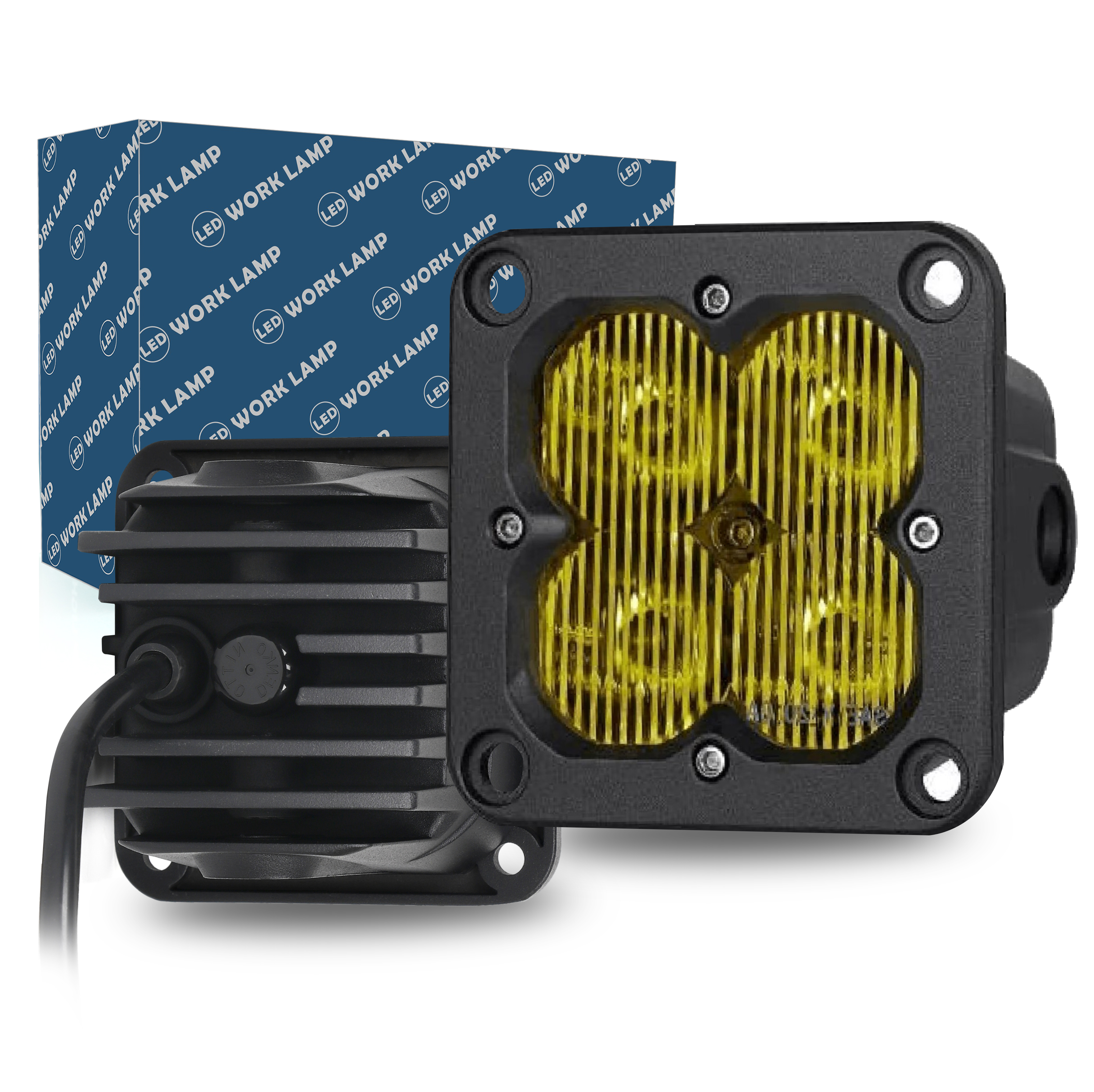 Premium 5G  3″  20W  LED Pod Cube Lights Flush mount Driving Beam (Yellow)