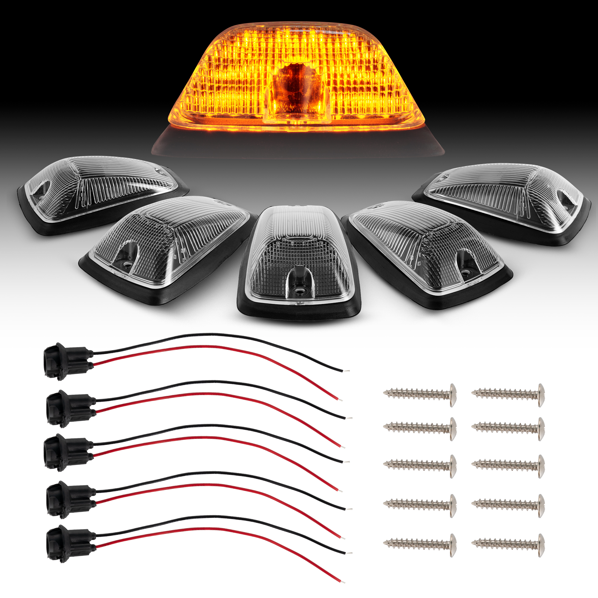 Chevrolet1500 1988-2002 LED Cab Roof Light
(Clear Len)(Smoked Len)(amber  Len)
1set=5pcs 