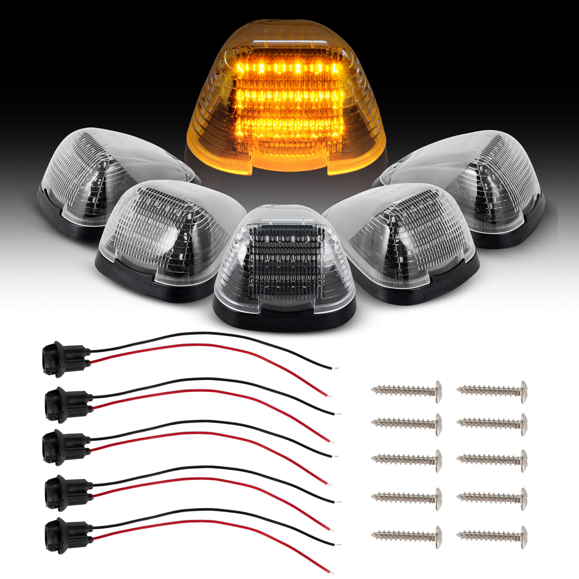 Ford F250 1999-2016LED Cab Roof Light
(Clear Len)(Smoked Len)(amber  Len)
1set=5pcs 