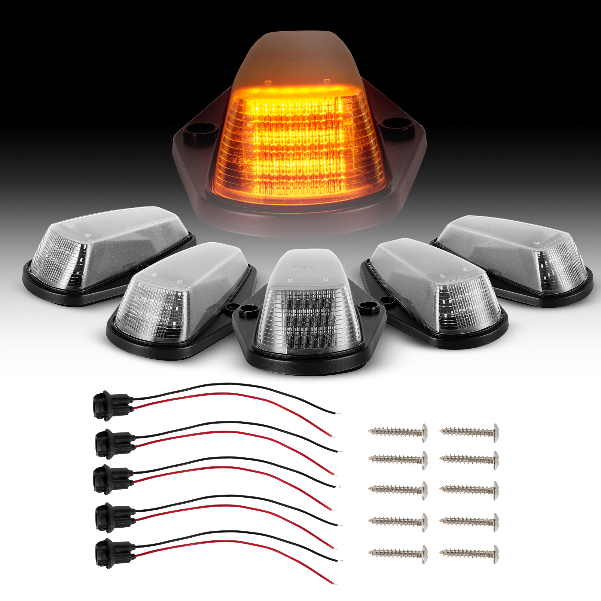 Ford F250 1980-1997 LED Cab Roof Light
(Clear Len)(Smoked Len)(amber  Len)
1set=5pcs 
