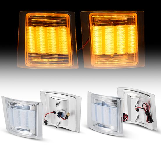 Chevrolet Silverado  LED  Front Corner Light Set
(siliveer chorme +Clear Len)(siliveer chorme +Smoked Len)(siliveer cho