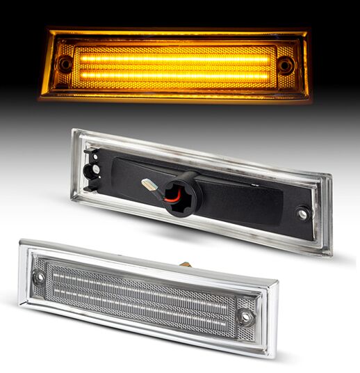 Chevrolet C10 Bumper LED side marker
(Clear Len)(Smoked Len)(Amber Len)