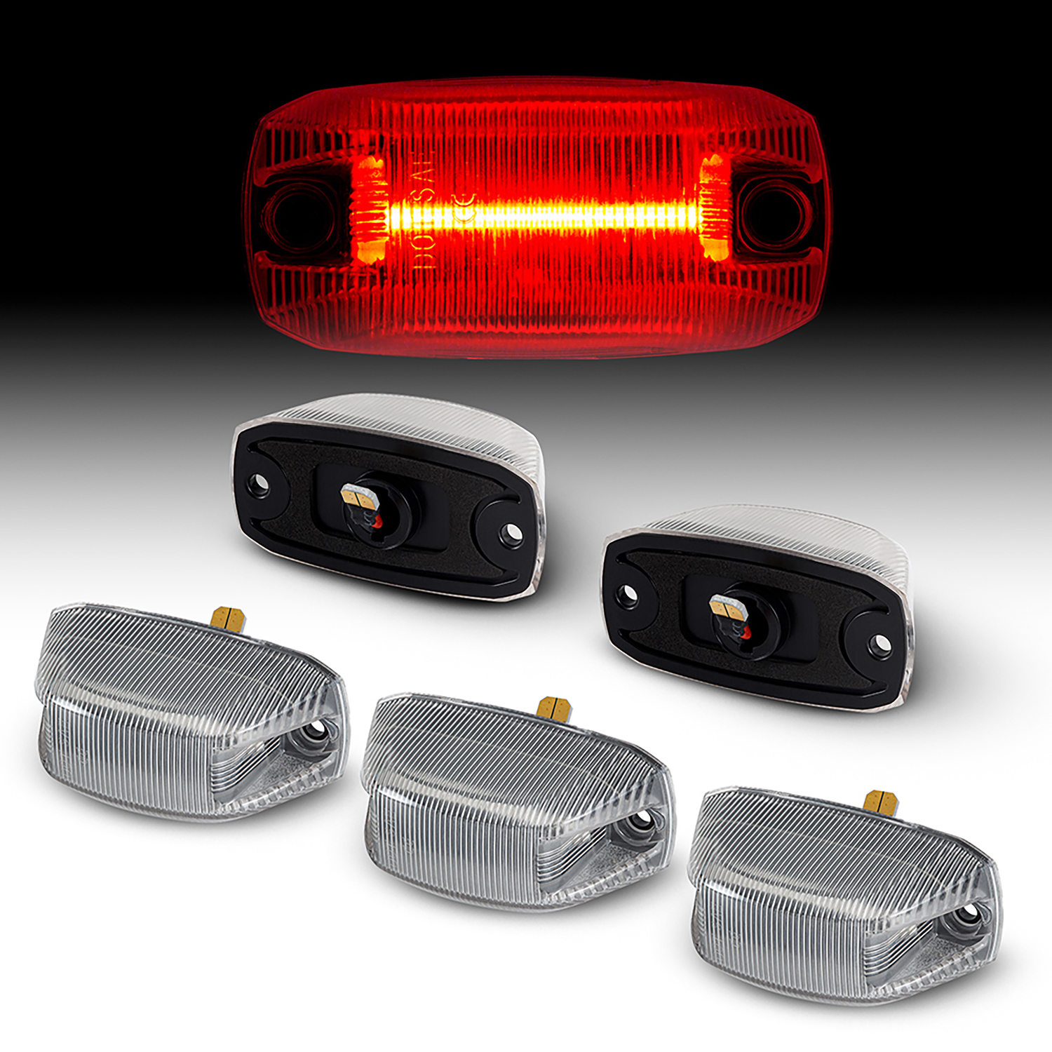 RAM  Promaster 1500 Rear LED Roof Cab Clearance Light 
1set=5pcs 
(Clear Len)(Smoked Len)(red  Len)